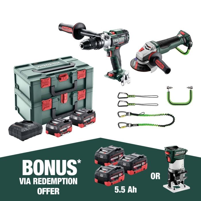 Metabo 18V 2 Piece Hammer Drill Grinder Kit AU68205850 Bunnings Australia
