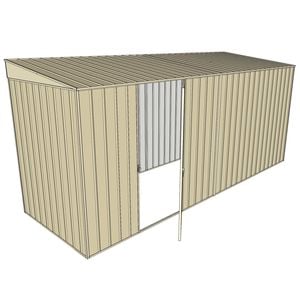 Build-a-Shed 1.5 x 4.5 x 2m Single Hinged Side Door Skillion Shed - Cream