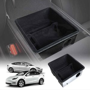 Tesla Model 3 2017-2023 and Model Y 2021-2025 Flocked Center Console Armrest Organizer