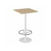 Olg Disc Bar Leaner White Frame New Oak Ravine Top 600mm Square