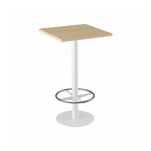 Olg Disc Bar Leaner White Frame New Oak Ravine Top 600mm Square