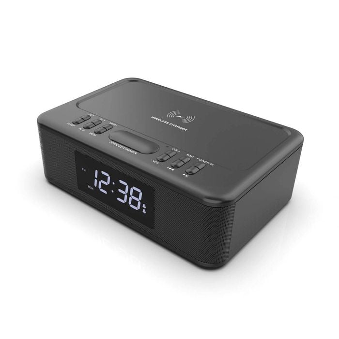 Lenoxx 2in1 10w Wireless Fast Charging Wireless Streaming/fm Radio Alarm Clock W/ Usb/aux