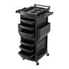 Embellir Salon Trolley 2 Lockable Doors 6 Tier Trays Mobile Hair Cart Black