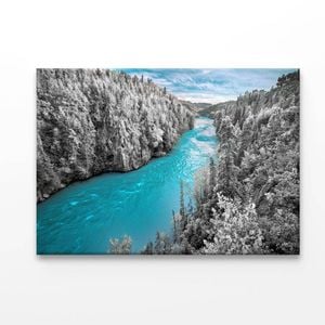 Blue River with White Trees   Print 100% Australian Made 90 x 60cm  (Acrylic)