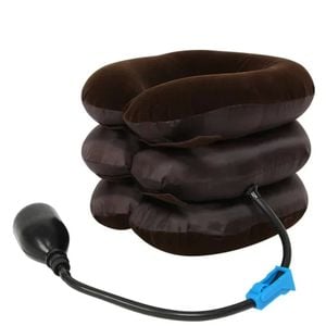 NNEOBA Inflatable Neck Stretcher Air Cervical Traction Device Brown