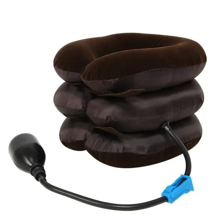 NNEOBA Inflatable Neck Stretcher Air Cervical Traction Device Brown
