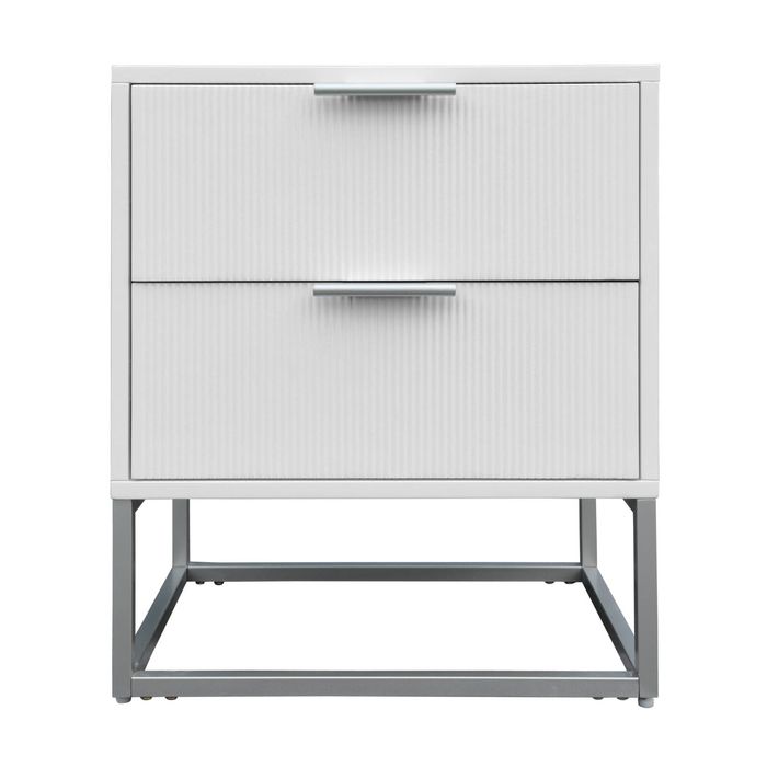 Wavey Bedside Table White