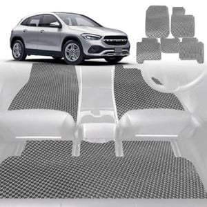 6D Diamond Car Floor Mats for Mercedes-Benz GLA SUV 2020-Current-Full Set-Grey-Outback GT