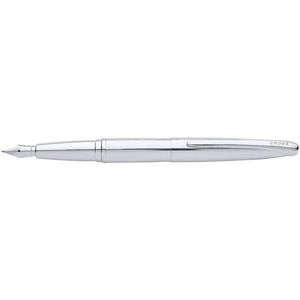Cross Atx Pure Chrome Medium Fountain Pen Office/school Writing Stationery Slv