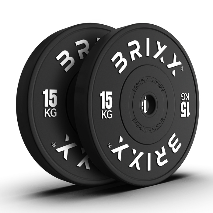 Brixx 15kg Pro Black Olympic Bumper Plates