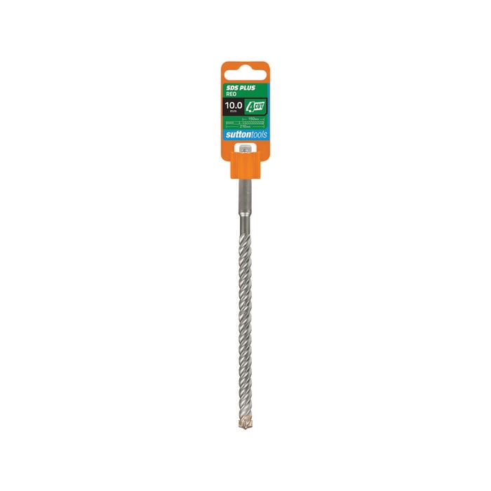 Sutton Tools 10.0 x 210mm 4 Cut SDS Plus Masonry Drill Bit