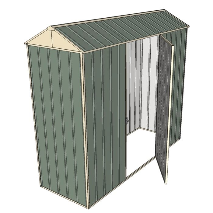 Build-a-Shed 0.8 x 2.3 x 2.1m Gable Single Hinged Side Door Shed - Green