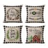 Catzon 4 Pcs Vintage Throw Pillow Covers Linen Farmhouse Home Decor-Set B