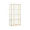 Design Square Jude 4-Tier Glass Display Shelf Storage Cabinet W/ 2-Doors - Beech