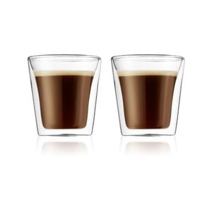 Bodum 0.1 L Transparent Canteen 2 Pcs Glass, Double Wall, Small, 0.1 L, 3 Oz 1 Pcs