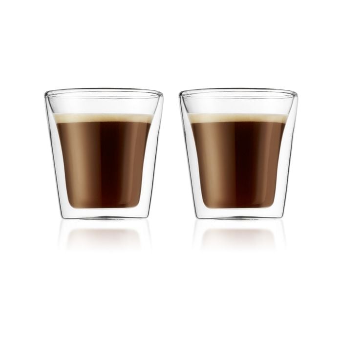 Bodum 0.1 L Transparent Canteen 2 Pcs Glass, Double Wall, Small, 0.1 L, 3 Oz 1 Pcs
