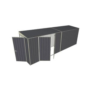 Build-A-Shed 1.2 x 6.0 x 2.0m Tunnel Shed Tunnel Hinged Door with Double Hinged Doors - Grey