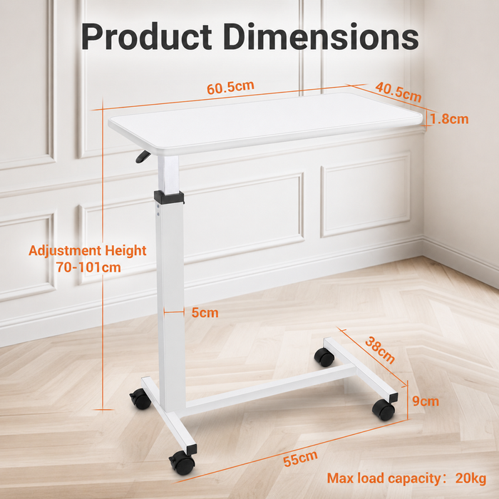 Altus Functional Overbed Table Flexible Bedside Table Castors Medical ...