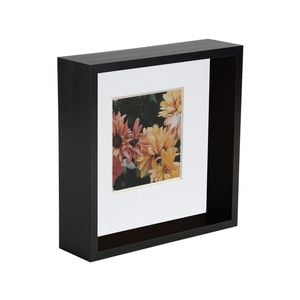 Nicola Spring 8 X 8 3d Shadow Deep Box Photo Frame - Craft Display Picture Frame With 4 X 4 Mount - Black