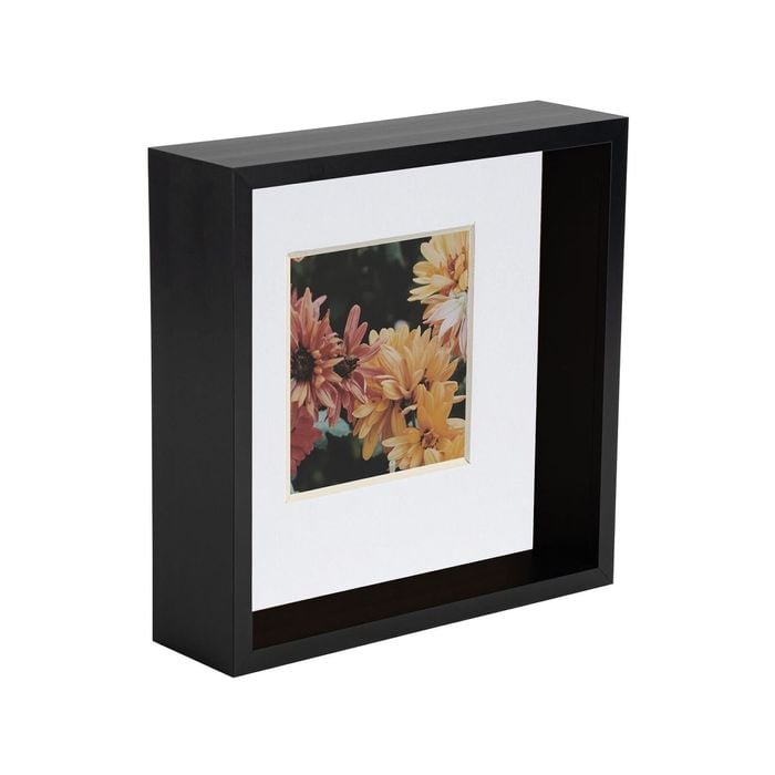 Nicola Spring 8 X 8 3d Shadow Deep Box Photo Frame - Craft Display Picture Frame With 4 X 4 Mount - Black