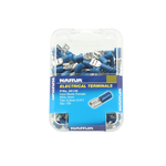 Narva 4mm / 6.3 x 0.8mm Blue Double Crimped Female Blade Terminal - 100 Pack