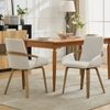 HOMFURN Upholstery Dining Chairs Set of 2,  Wood Kitchen Armchairs, Beige