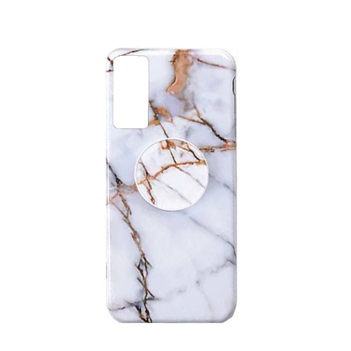 Marble Cover Silicone Phone Case Pop  - For Samsung Galaxy Note 10 Plus (White)