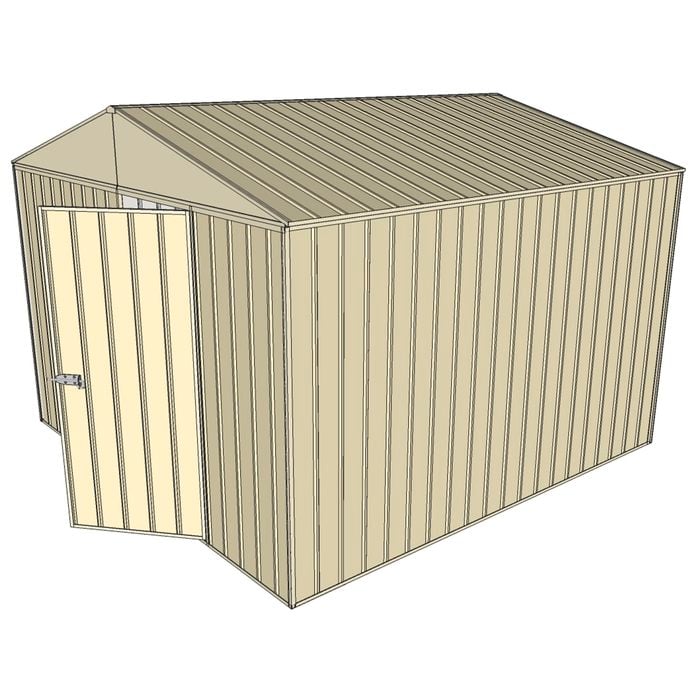 Build-a-Shed  3 x 3 x 2.3m Gable Single Hinged Door Shed - Cream