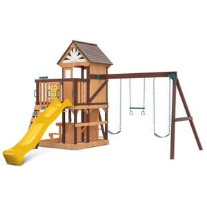 Lifespan Kids Coventry Swing Set Cubby Play Centre With 2.2m Yellow Slide
