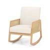 Costway Rattan Rocking Armchair-beige