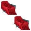 SOGA 2X 130x180cm Red Christmas Chunky Yarn Woven Throw Blanket