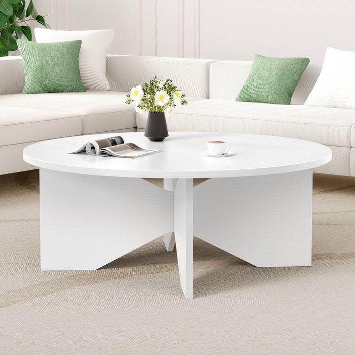 ALFORDSON Coffee Table X Leg 80cm White