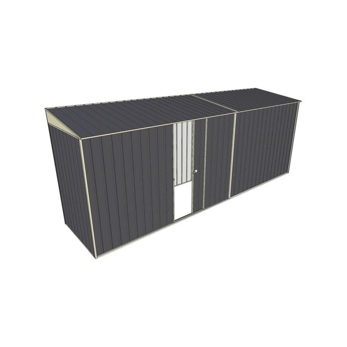Build-A-Shed 1.2 x 5.2 x 2.0m Skillion Single Sliding Side Door Shed - Grey