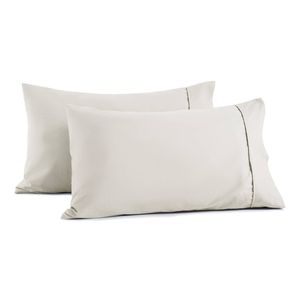 Dreamaker 250TC Cotton & Recycled Polyester Blend Standard Pillowcase Twin Pack Silver Grey