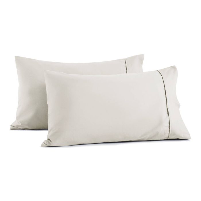 Dreamaker 250TC Cotton & Recycled Polyester Blend Standard Pillowcase Twin Pack Silver Grey