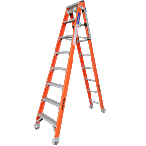 INDALEX 2.4m-4.1m Industrial Fibreglass 150KG Pro Series Step Extension Ladder