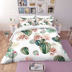 3D Green Cactus Succulents Quilt Cover Set Bedding Set Pillowcases 20