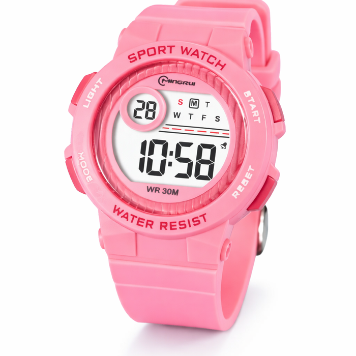 Kids Digital Sport Watch 30m Waterproof Wristwatch StopwatcPink