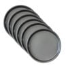 SOGA 6 Pack 7 Inch Round Black Steel Non-Stick Pizza Trays