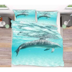 3D Sea Animal Dolphin 28 Bed Pillowcases Quilt Queen Size