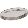 Argon Tableware 6x Oval Serving Platters - 60 x 41cm - Stainless Steel Dinner Tray Oval Plate Small Appetizer Serving Dishes
