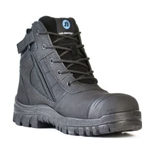 Bata Industrials Black Zippy Zip/Lace Safety Boots - Size 10.5