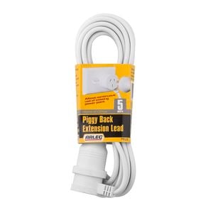 Arlec 5m White Piggy Back Extension Lead