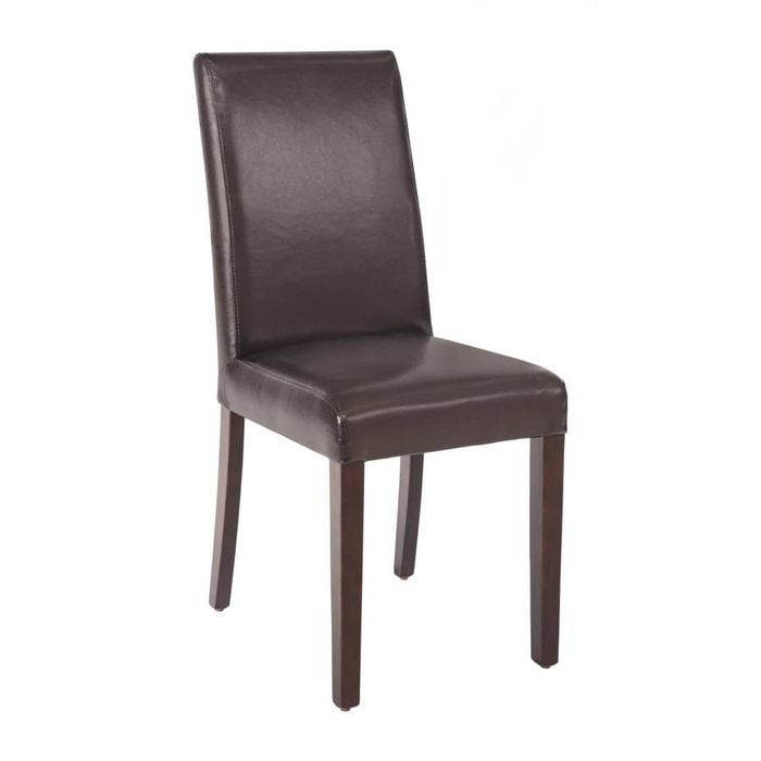 Bolero Faux Leather Dining Chairs Brown (pack Of 2) - Cafe Chairs (gf955)