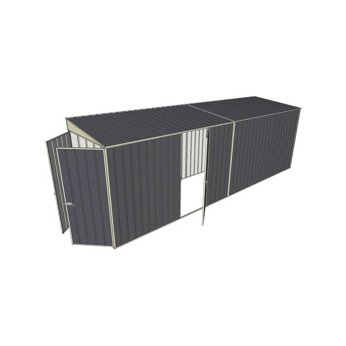 Build-a-Shed 1.5 x 6 x 2m Single Hinged Side Door Skillion Shed - Grey
