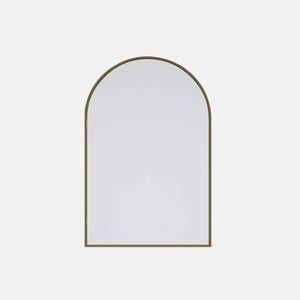 Future Glass Arch Framed Mirror - 760 x 500mm - Satin Brass.