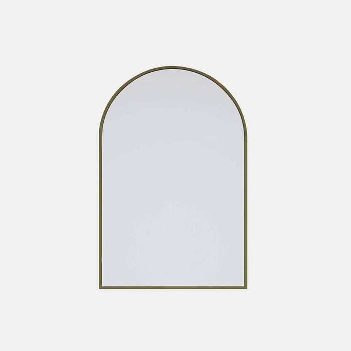 Future Glass Arch Framed Mirror - 760 x 500mm - Satin Brass.
