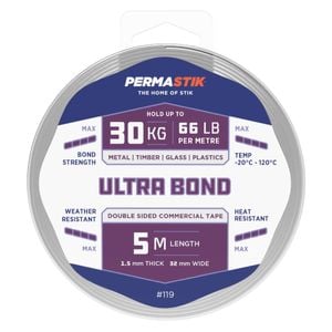 Permastik 5m x 32mm Ultra Bond Mounting Tape - 5m x 32mm