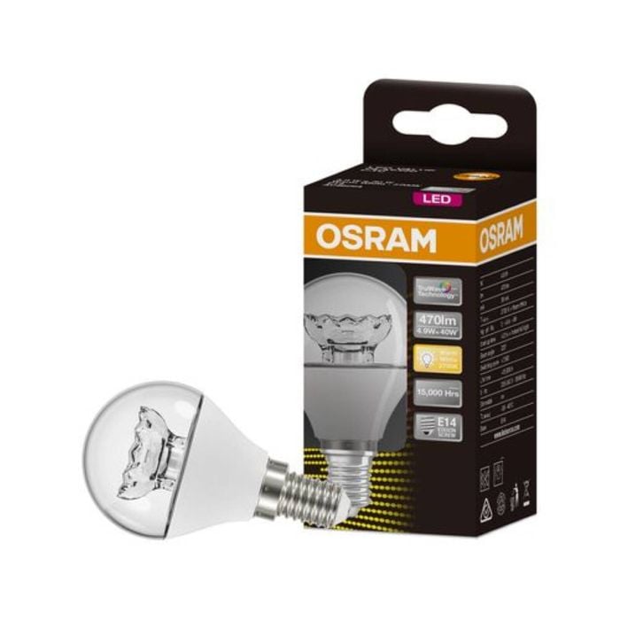 Osram 470lm Warm White 4.9W Fancy Round SES LED Light Globe