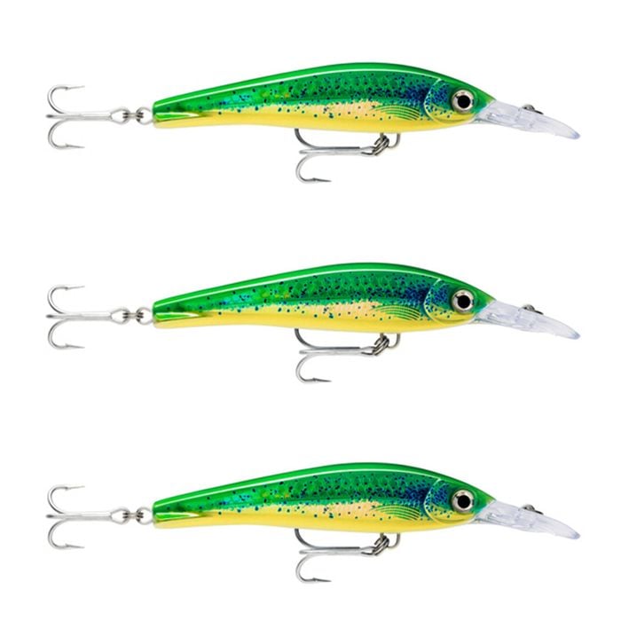 3x Rapala 16cm X Rap Magnum Xtreme Shallow Dive Troll Fish Lures - HD Dorado